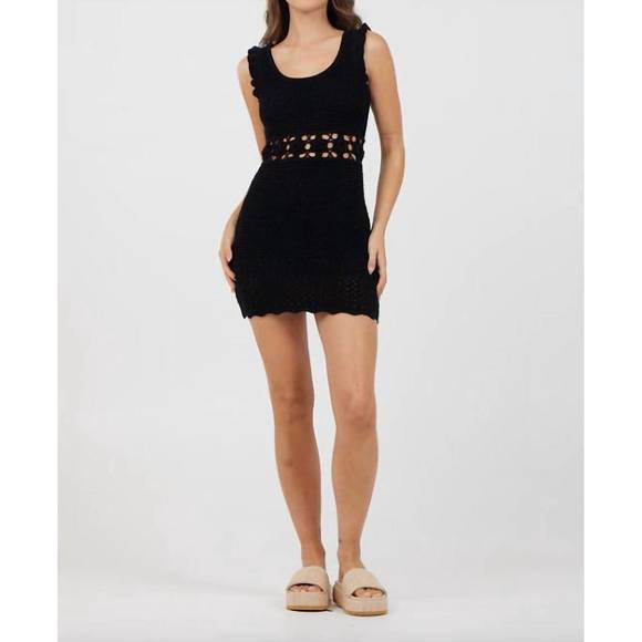 NEW VINTAGE HAVANA crochet mini dress in black - Picture 1 of 2